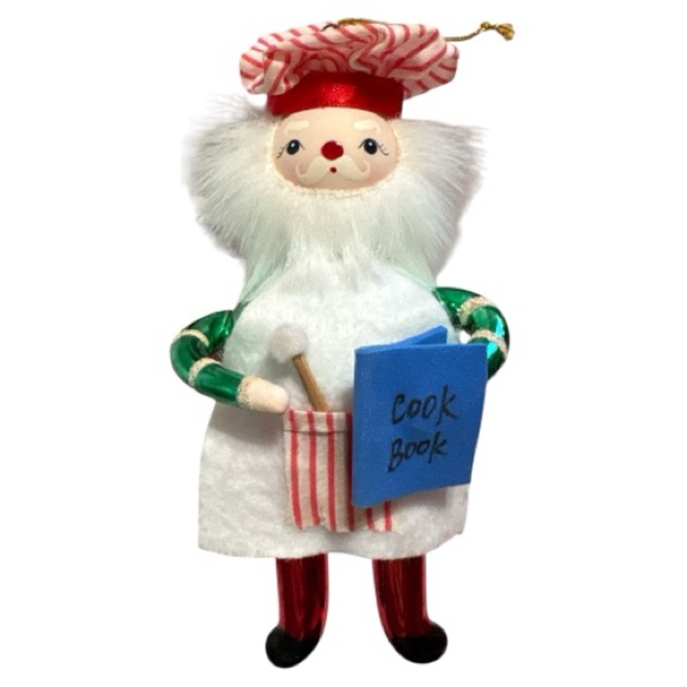 Vintage Santa Claus Chef Mouth Blown Glass Ornament European Style